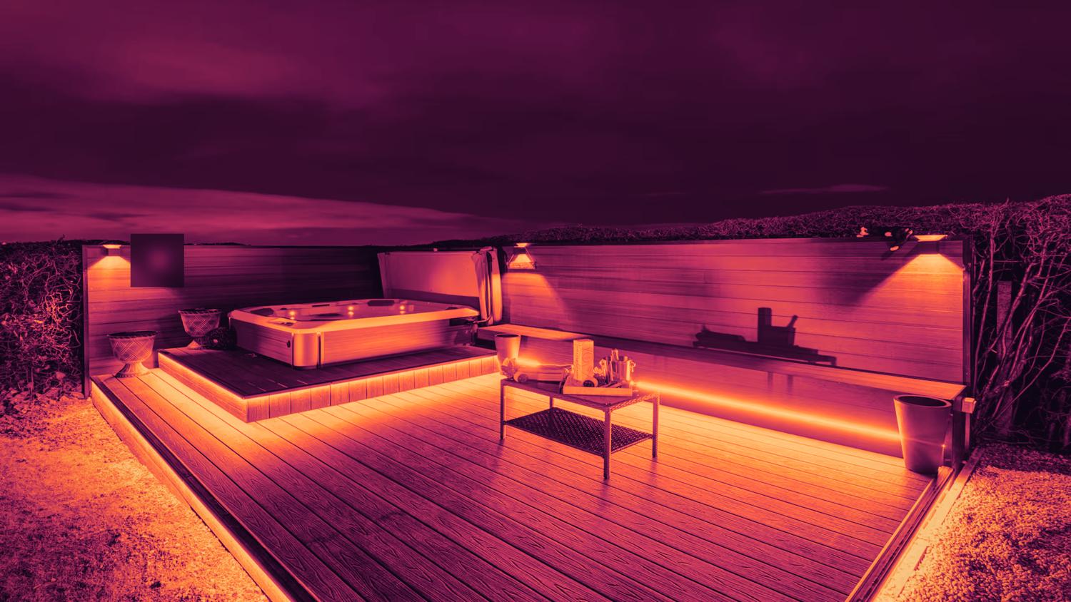 A glimpse of the deck after dark